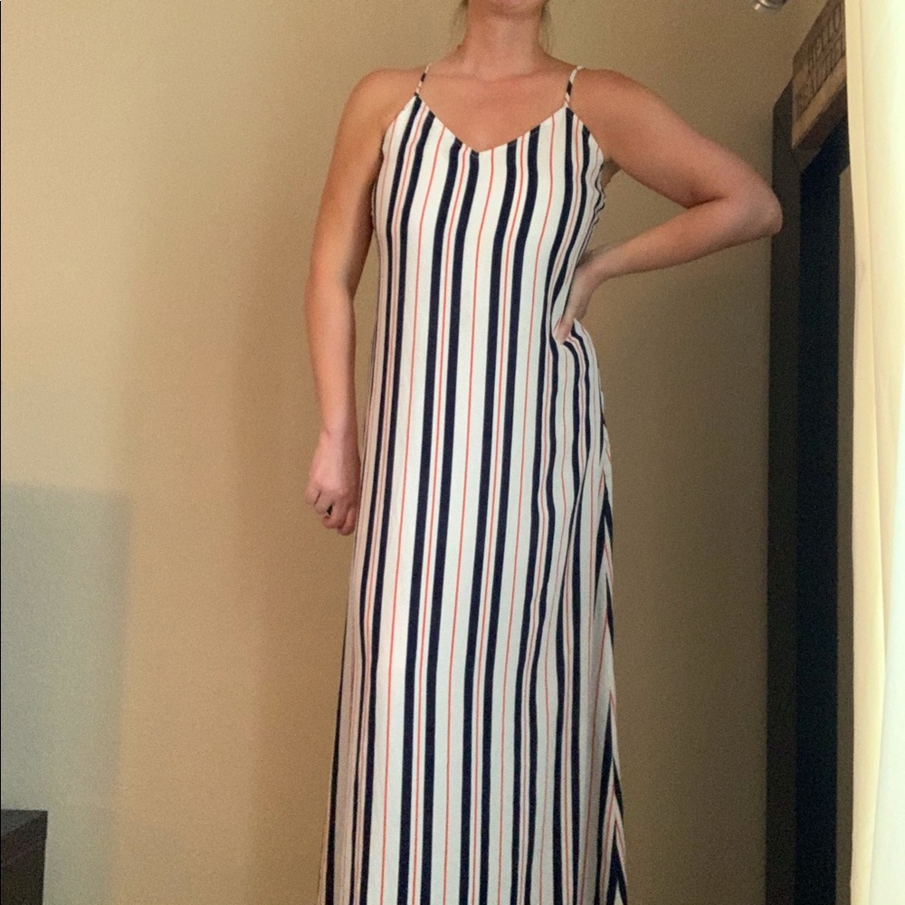 Show me your MuMu White Striped Maxi Dress